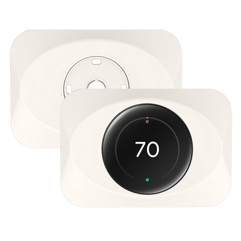 BAOKZZOM Nest Thermostat Wall Plate Cover Compatible with Google Nest Learning Thermostat (4th Gen)  Practical Nest Learning Thermostat 4 Trim Kit Accessory  Snap fit Design (Biege  2 Packs) - Image 1
